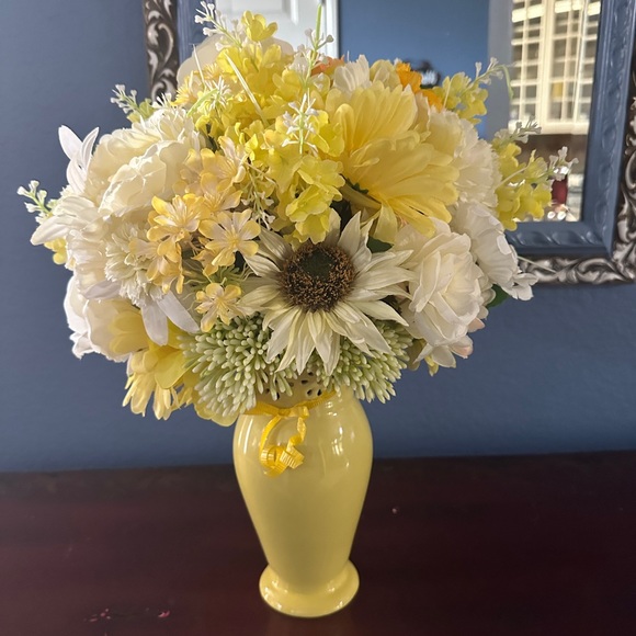 Hand Crafted Accents Various Shades Of Pastel Yellow Faux Flowers